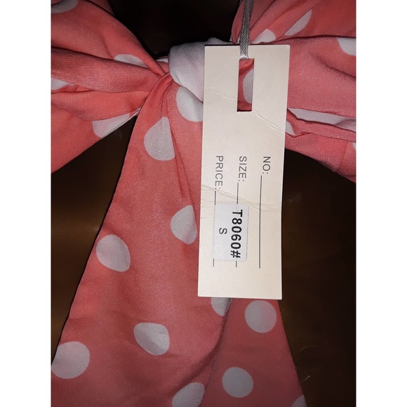 LNWT Sz S La Reyna Creamsicle Orange Polka Dot Open Back Top - Picture 5 of 5